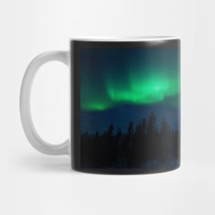 Taiga home under Northern Lights Aurora borealis Mug